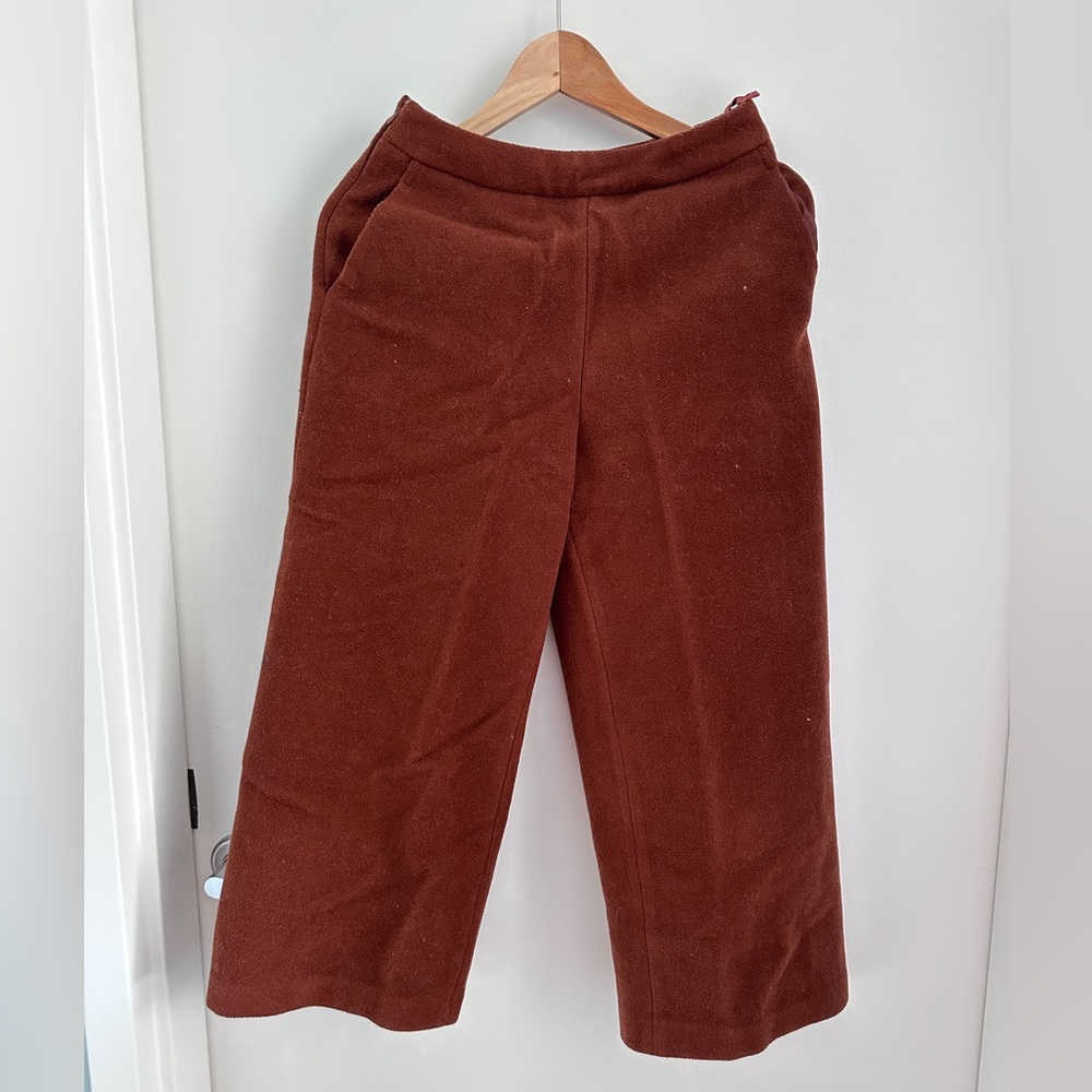 Rich Camel Color wide leg wool pants